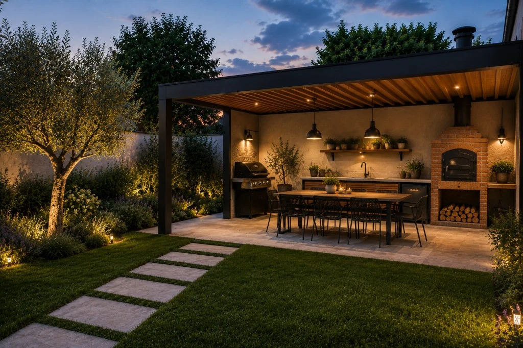 Pergola a terasa u domu